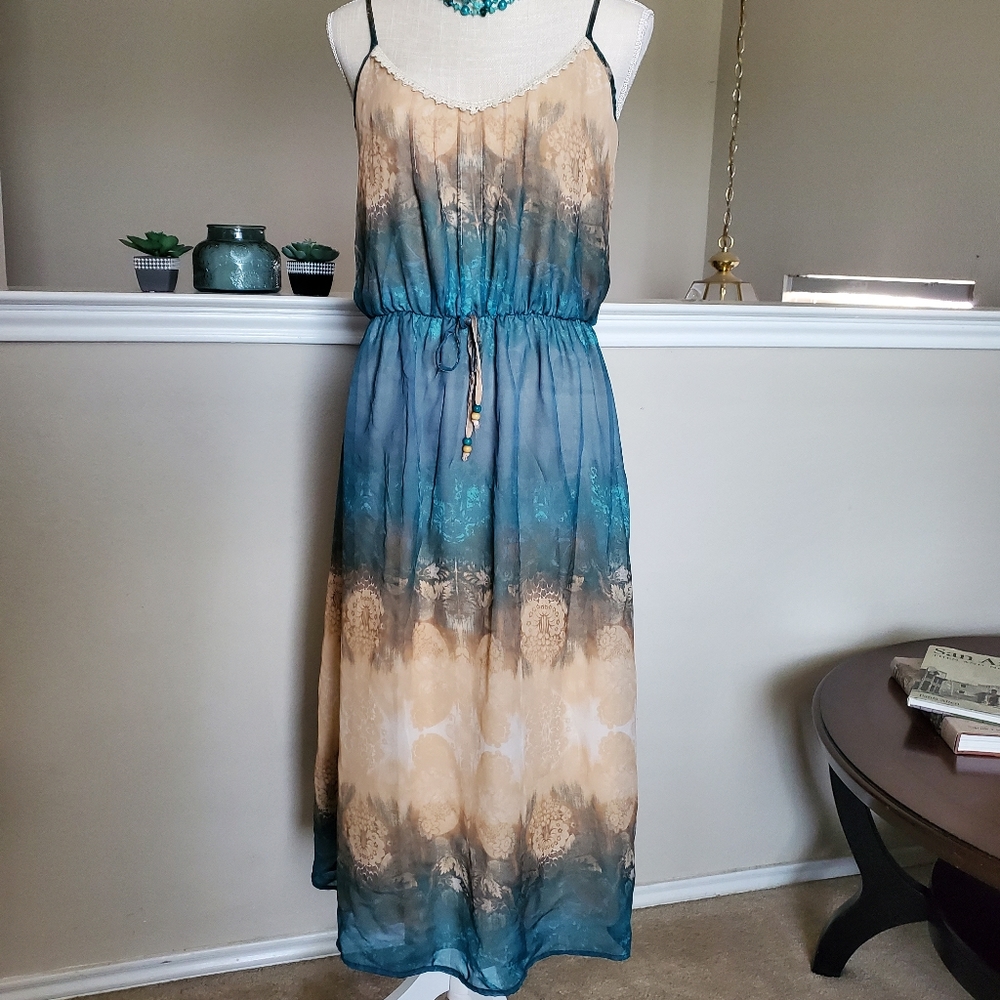 Women's Summer Sheer Lightweight Dress SZ LG